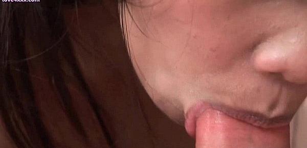  Sweet asian teenie sucking and gets jizzload